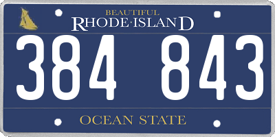 RI license plate 384843