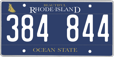 RI license plate 384844
