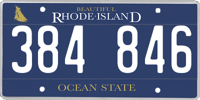 RI license plate 384846