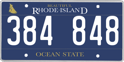 RI license plate 384848