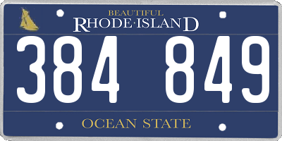 RI license plate 384849