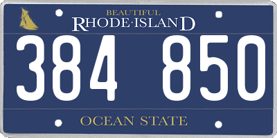 RI license plate 384850