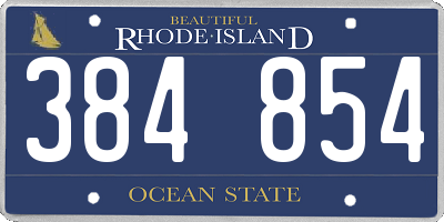 RI license plate 384854