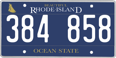 RI license plate 384858