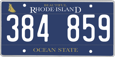 RI license plate 384859