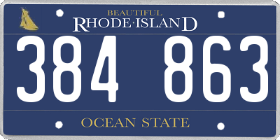 RI license plate 384863