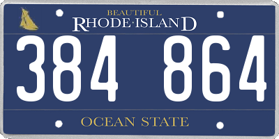 RI license plate 384864