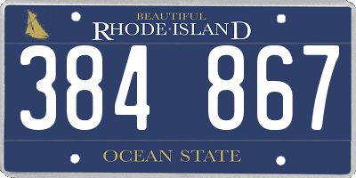 RI license plate 384867