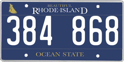 RI license plate 384868