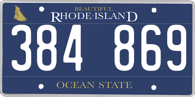 RI license plate 384869