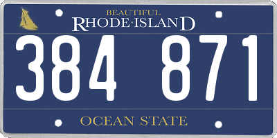RI license plate 384871