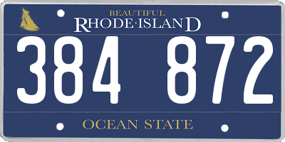 RI license plate 384872