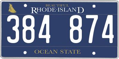 RI license plate 384874