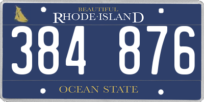 RI license plate 384876