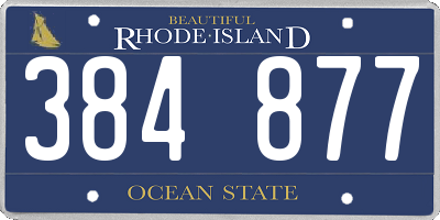 RI license plate 384877