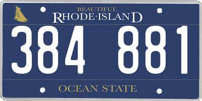 RI license plate 384881