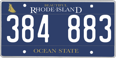 RI license plate 384883