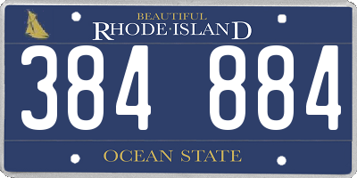 RI license plate 384884