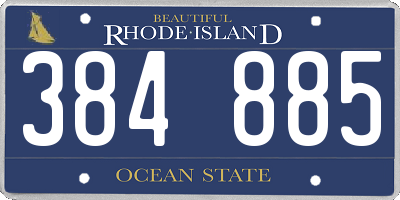 RI license plate 384885