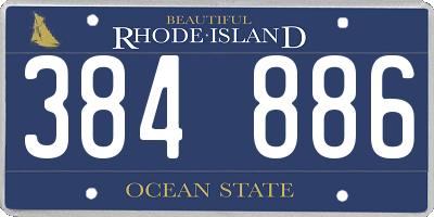 RI license plate 384886