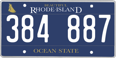 RI license plate 384887