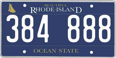 RI license plate 384888