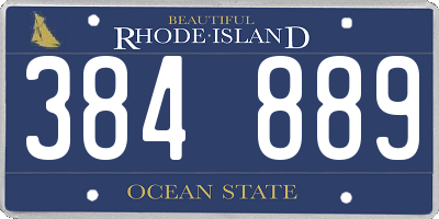 RI license plate 384889