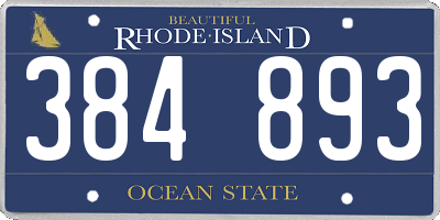 RI license plate 384893