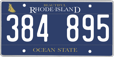 RI license plate 384895