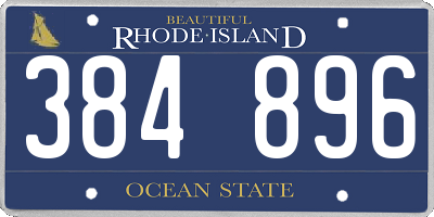 RI license plate 384896