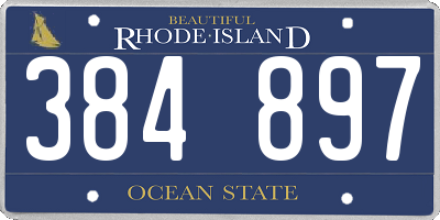 RI license plate 384897