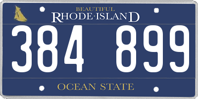 RI license plate 384899