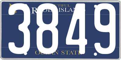 RI license plate 3849