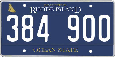 RI license plate 384900