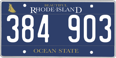 RI license plate 384903