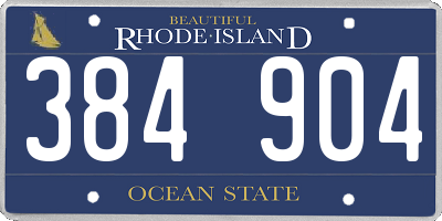 RI license plate 384904