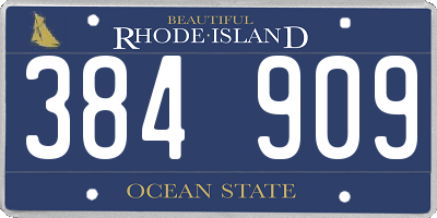 RI license plate 384909