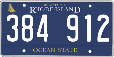 RI license plate 384912