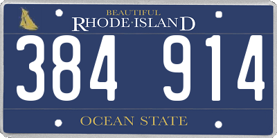 RI license plate 384914