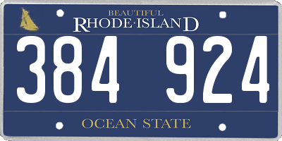 RI license plate 384924