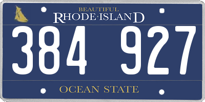 RI license plate 384927