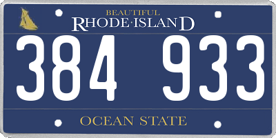 RI license plate 384933