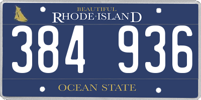 RI license plate 384936