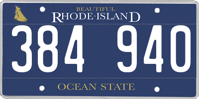 RI license plate 384940