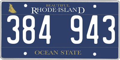 RI license plate 384943