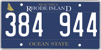 RI license plate 384944