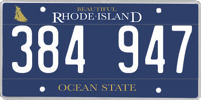 RI license plate 384947
