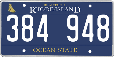 RI license plate 384948