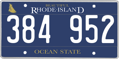 RI license plate 384952