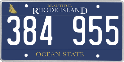 RI license plate 384955